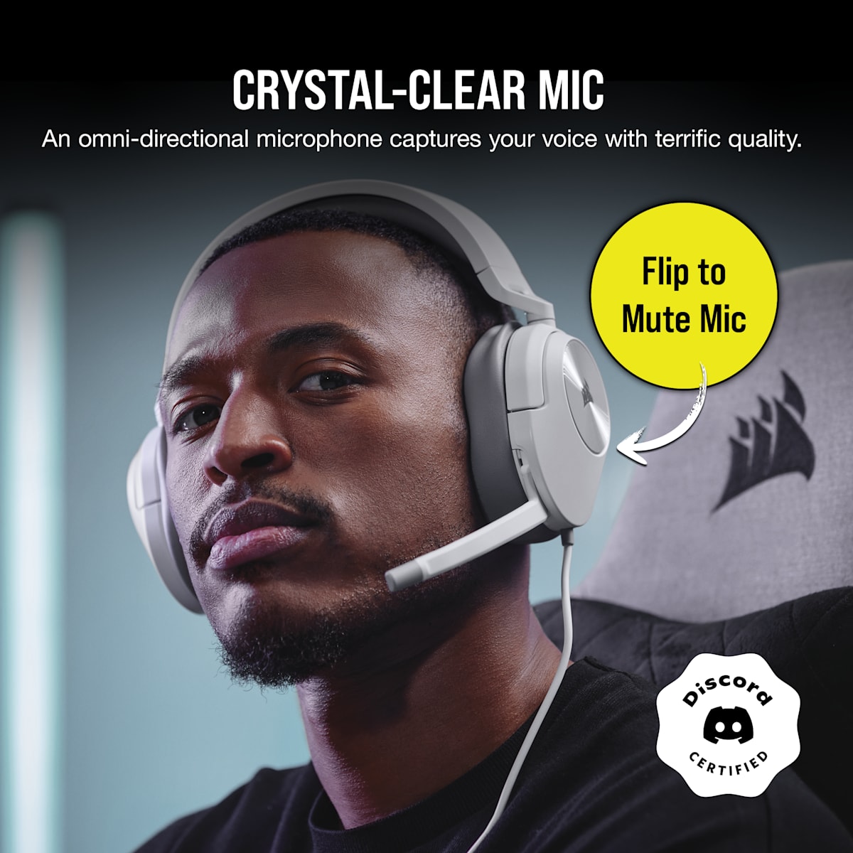 Corsair HS55 Surround Wired Gaming Headset, цвет: Белый — фото 3