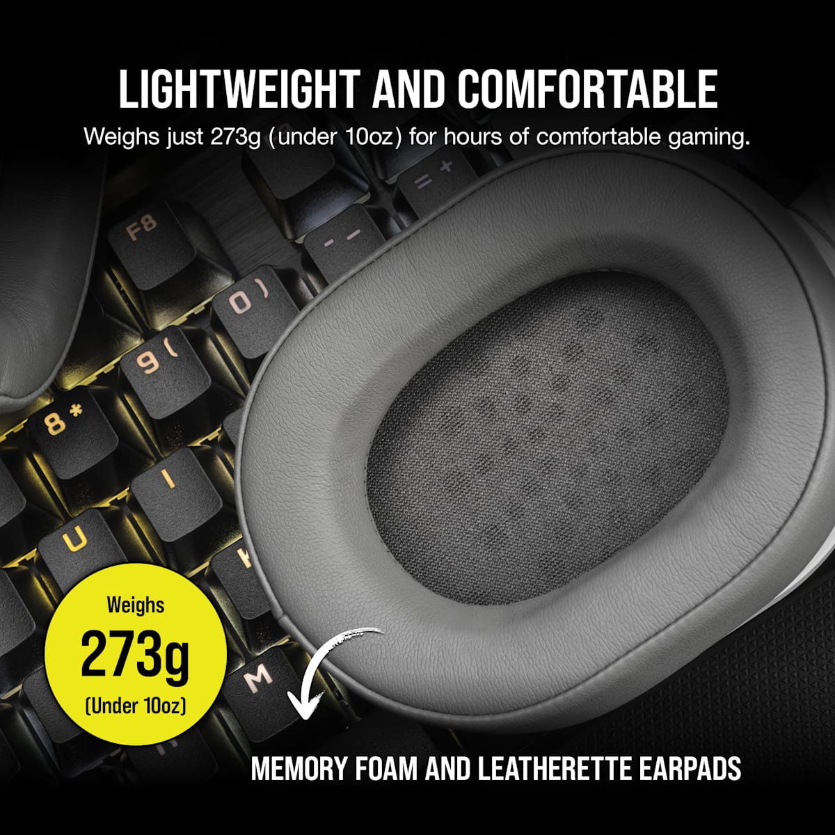 Corsair HS55 Surround Wired Gaming Headset, цвет: Белый — фото 4