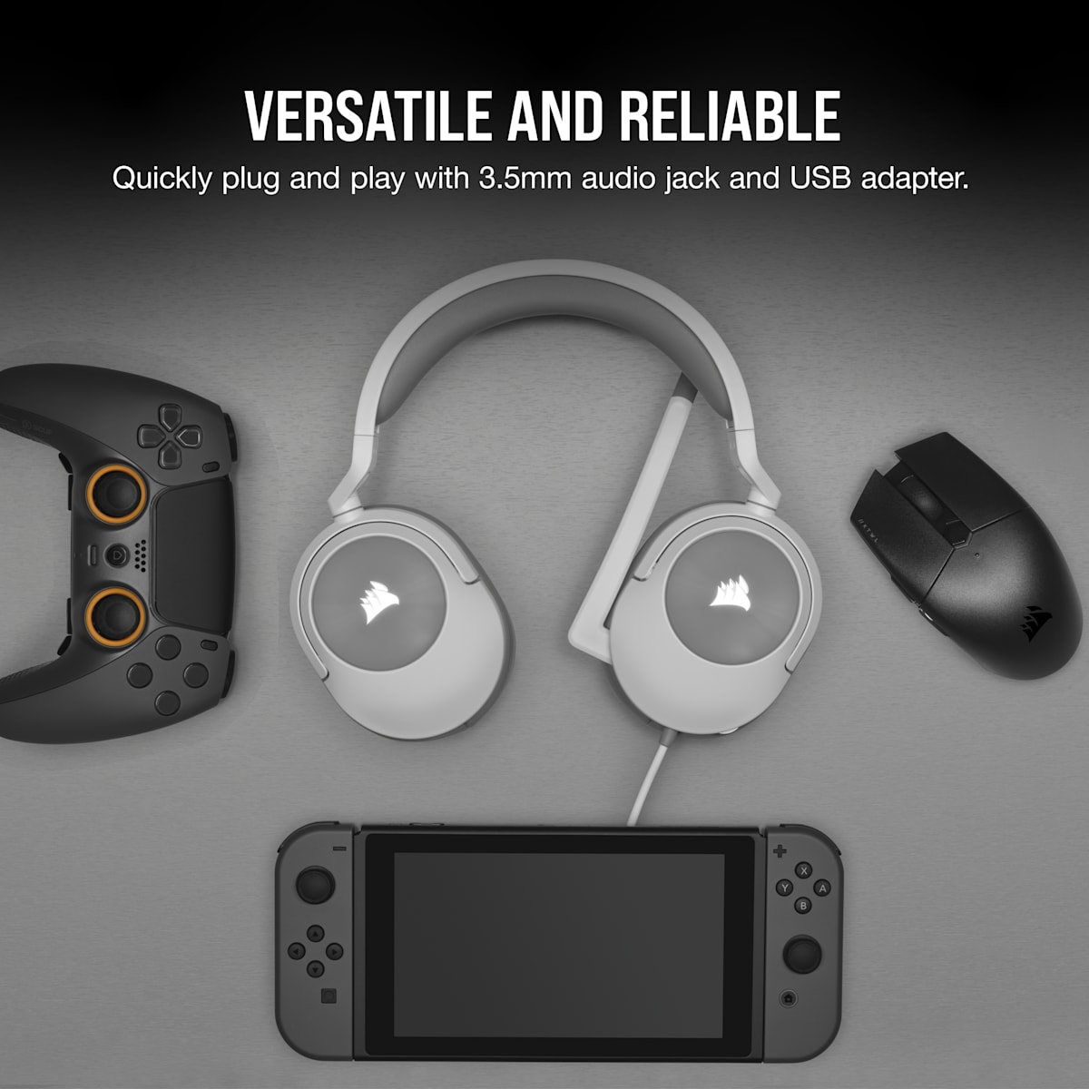 Corsair HS55 Surround Wired Gaming Headset, цвет: Белый — фото 5