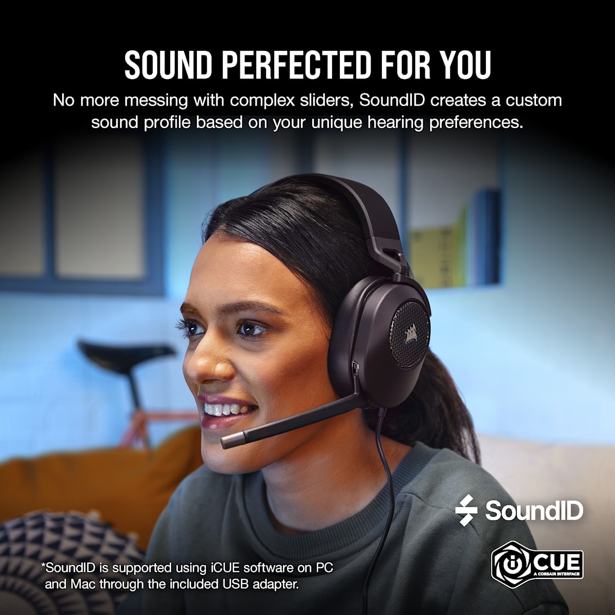 Corsair HS65 Surround Wired Gaming Headset, цвет: Карбоновый — фото 2
