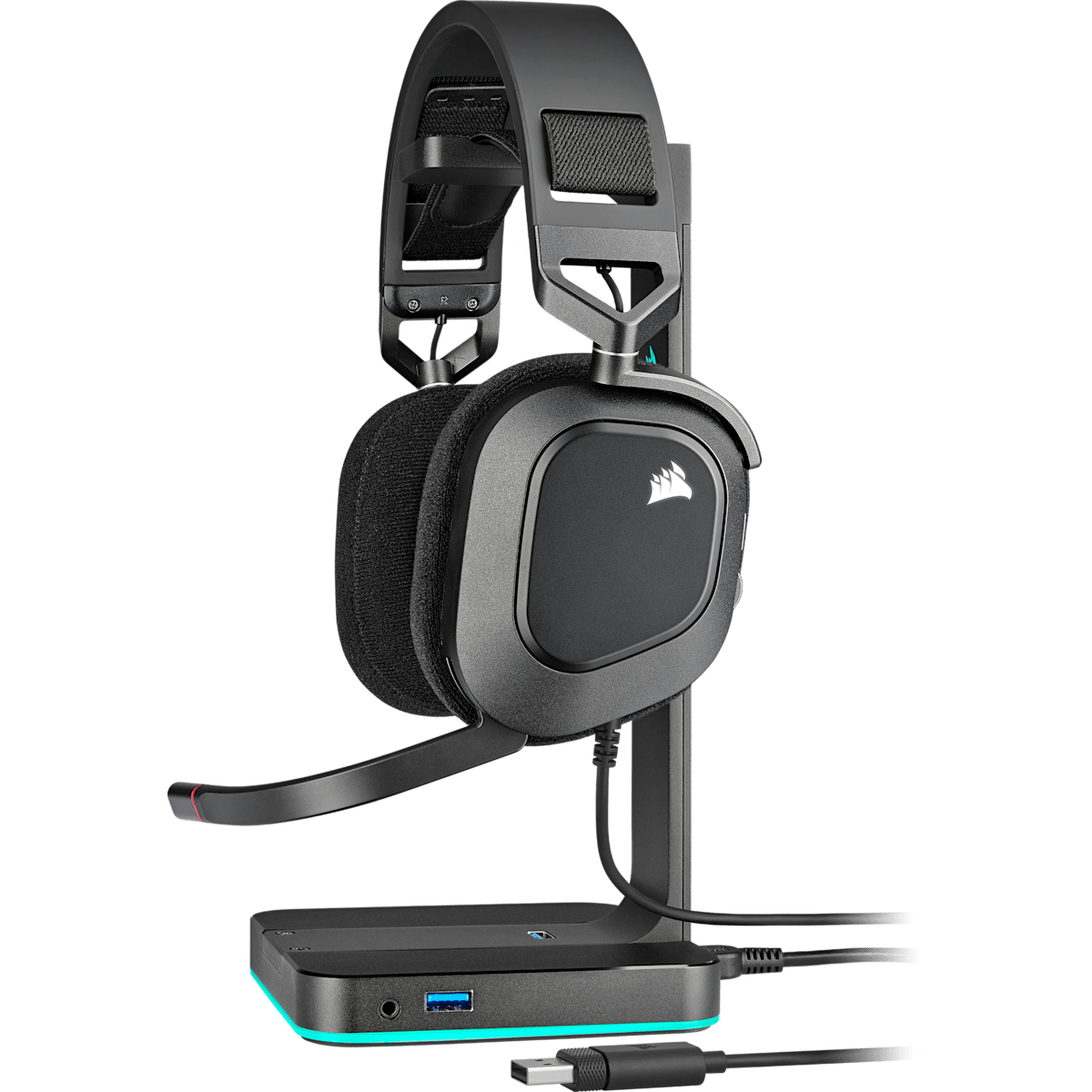 Corsair HS80 Rgb USB Wired Gaming Headset, цвет: Карбоновый — фото 7