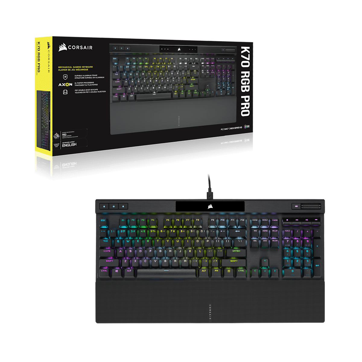 Corsair K70 Rgb Pro Mechanical Gaming Keyboard with Pbt Double Shot Pro Keycaps — Cherry MX Brown, цвет: Чёрный — фото 8