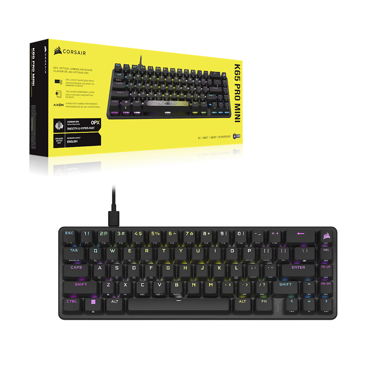 Corsair K65 Pro Mini Rgb 65% Optical-Mechanical Gaming Keyboard, цвет: Чёрный — фото 7