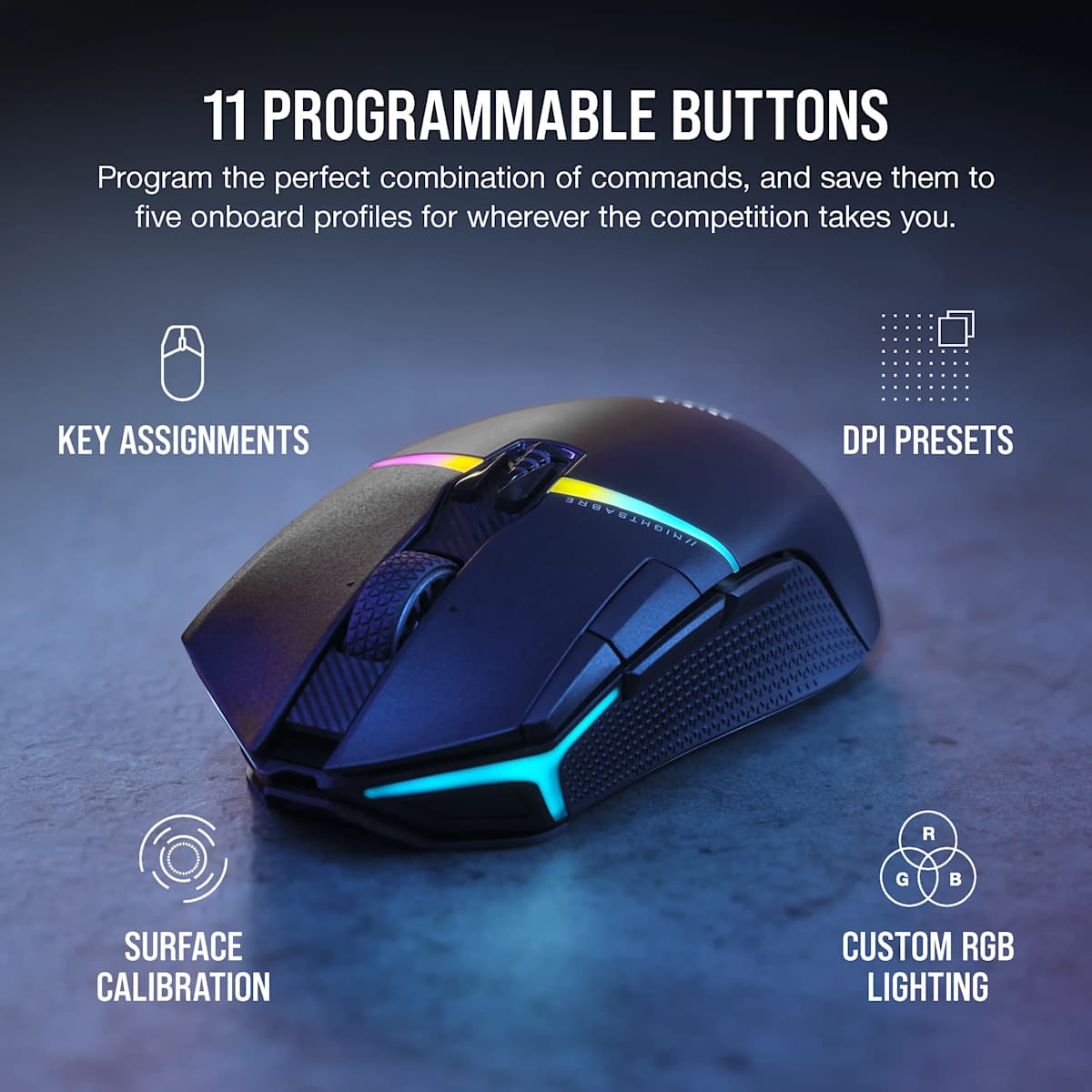 Corsair Nightsabre Wireless Rgb Gaming Mouse — фото 3
