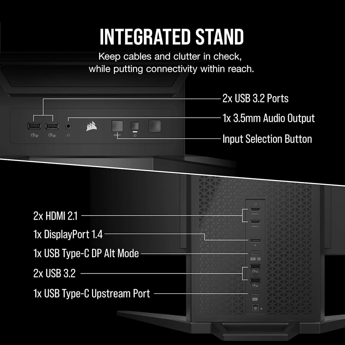 Corsair Xeneon Flex 45WQHD240 45-Inch Bendable Gaming Monitor, 3440 x 1440, 240Hz, 0.03ms GtG, HDR with 1000nit Peak Brightness, 1.5M:1 Contrast Ratio, 1.07 Billion Colors — фото 6