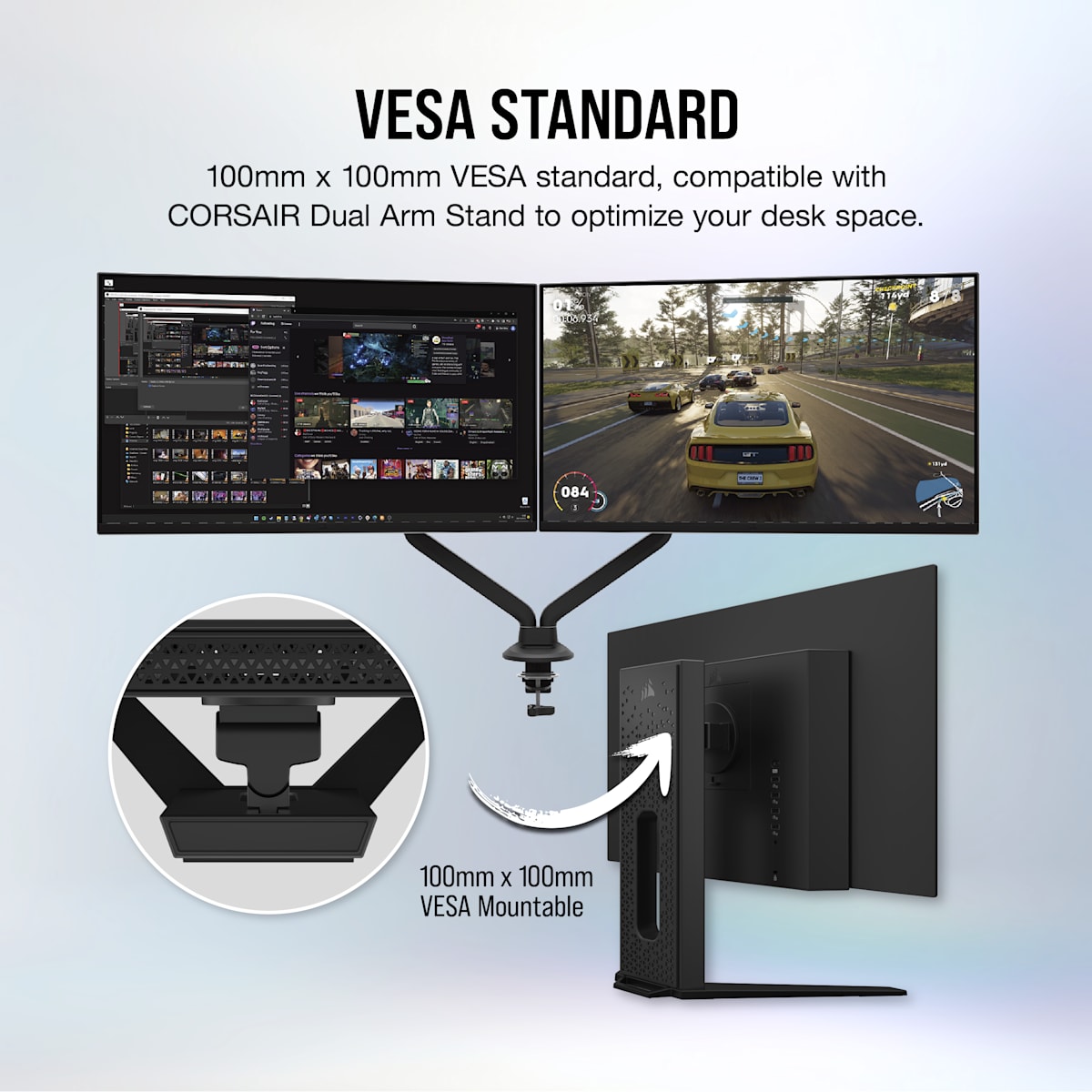 Corsair Xeneon 27QHD240 Oled 27-Inch Gaming Monitor, 2560 x 1440, 240Hz, 0.03ms GtG, HDR with 1000nit Peak Brightness, 1.5M:1 Contrast Ratio, 1.07 Billion Colors — фото 9
