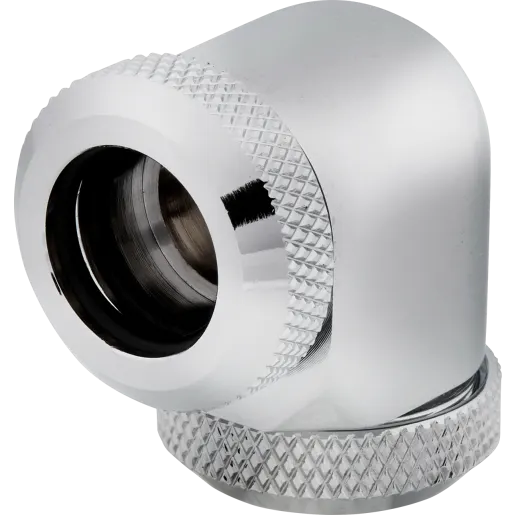 CORSAIR Hydro X Series XF Hardline 90° 12mm OD Fitting Twin Pack - Chrome