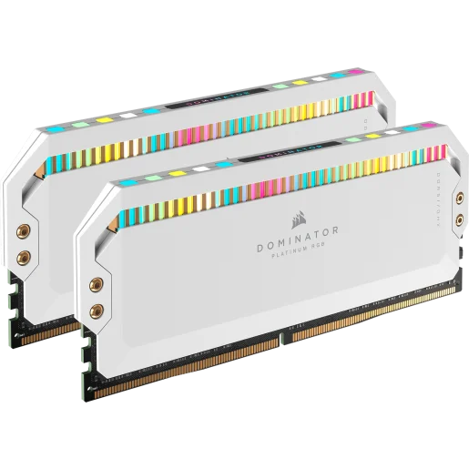 CORSAIR DOMINATOR® PLATINUM RGB 32GB (2x16GB) DDR5 DRAM 5200MT/s CL40 Memory Kit - White