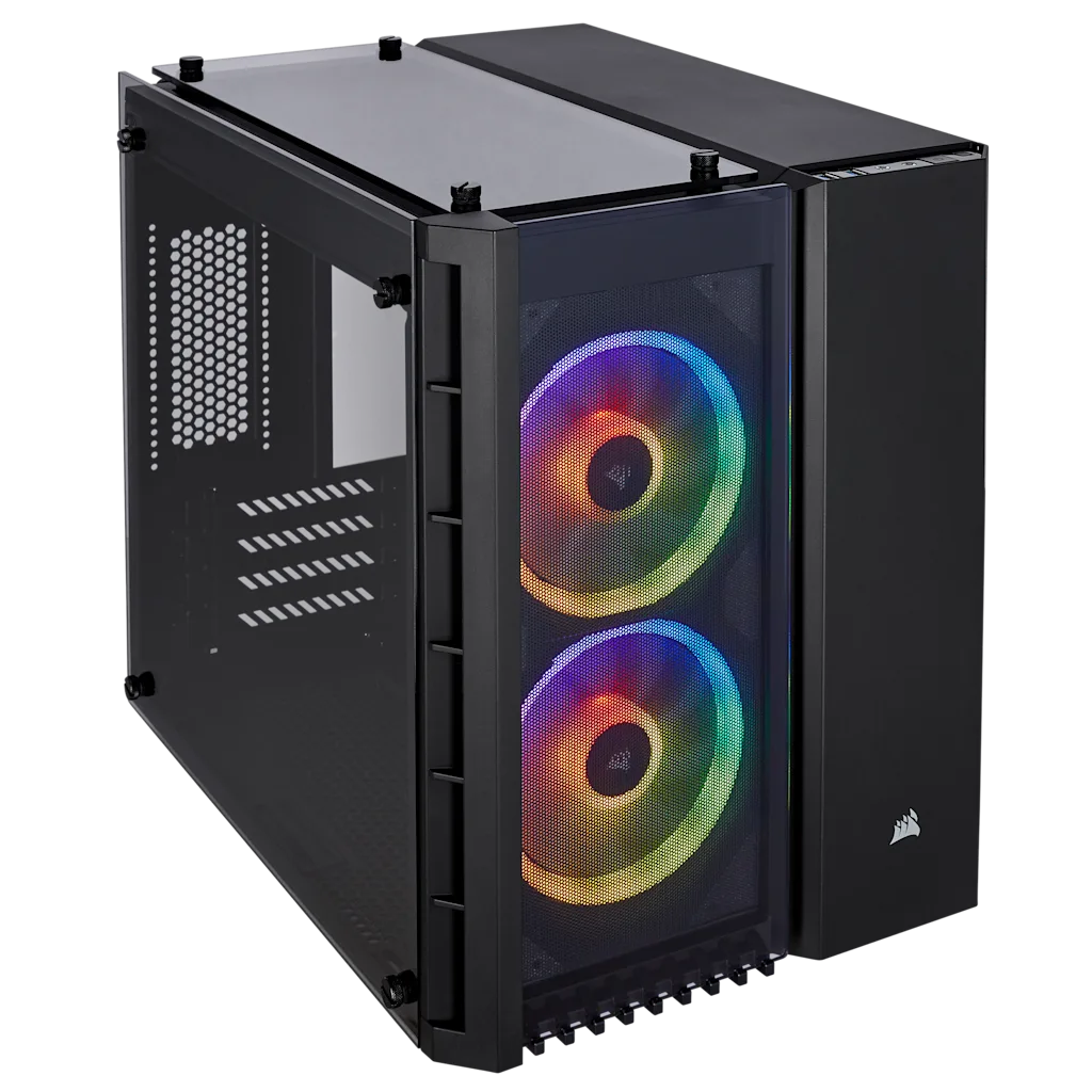 CORSAIR CRYSTAL 280X BLACK / CAJA MICRO-ATX / 3X PANELES DE VIDRIO TEMPLADO / 2X ABANICO LL120 / GLASS PANEL