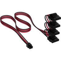 Premium Individually Sleeved Peripheral Power (Molex-style) Cable (4 connectors) Type 5 Gen 5, Red/Black