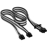 Premium Individually Sleeved 12+4pin PCIe Gen 5 12V-2x6 600W Cable Type 5 Gen 5, White/Black