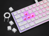 Jerryshopping K65 RGB MINI 60% Clavier Gaming Mécanique (Rétroéclairage RGB  par touche personnalisable, Switchs mécaniques CHERRY MX Red, Touches à  Double Injection PBT, Technologie AXON) AZERTY, Blanc