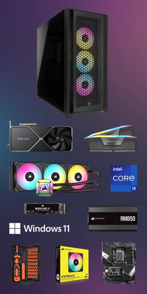 ELITE PRO BUILD KIT, i9-13900K, RTX 4080, 2TB M.2, 32GB DDR5, Win 11 Home.