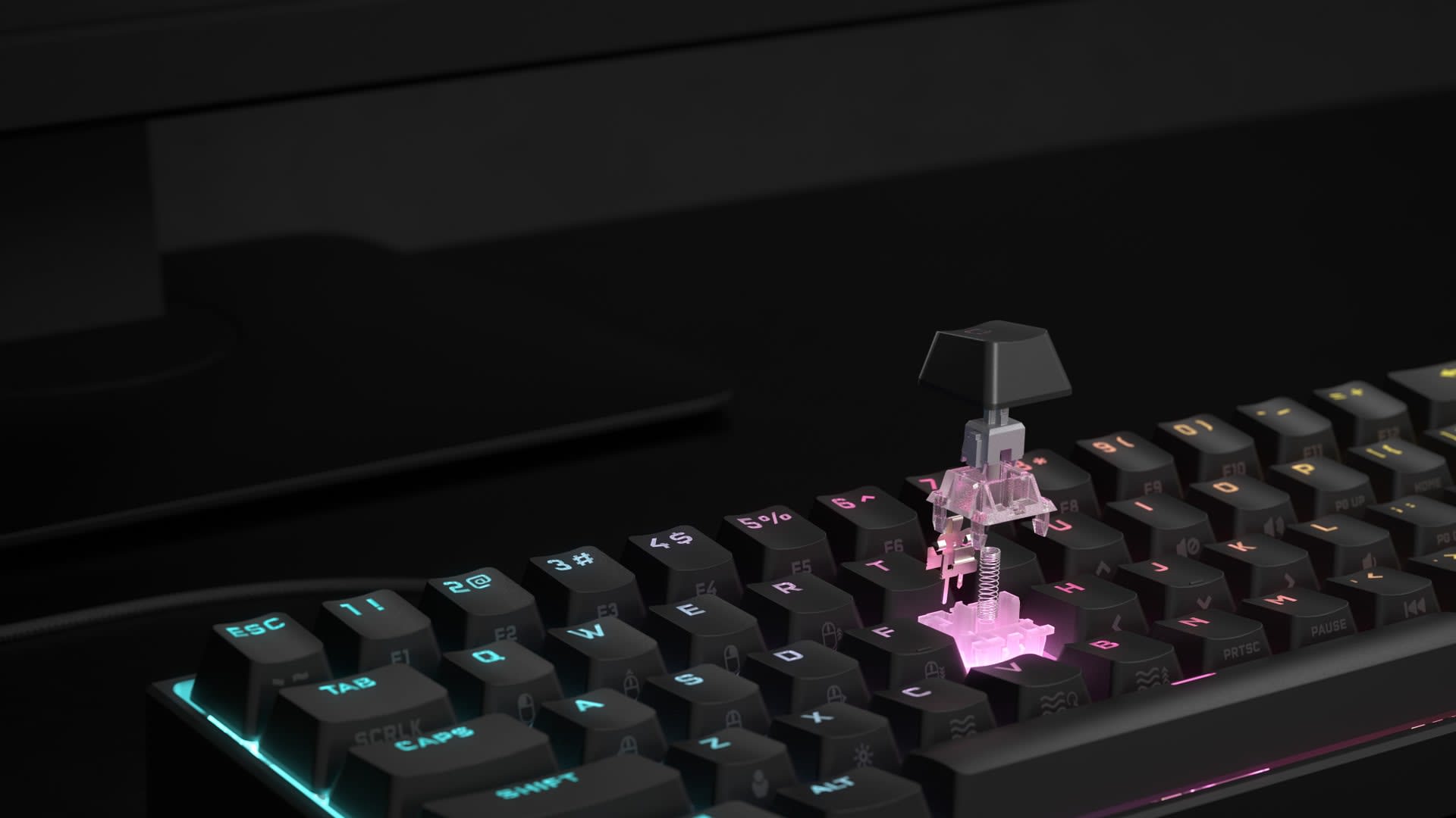 K65 RGB MINI 60% Mechanical Gaming Keyboard — CHERRY MX SPEED — Black