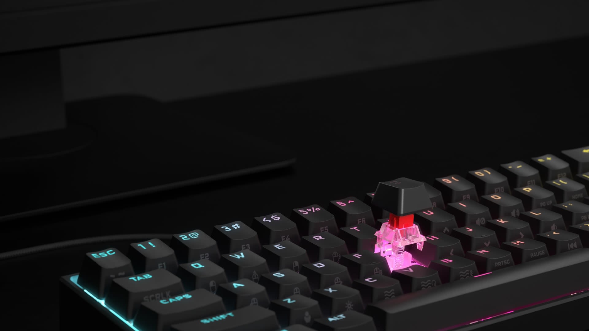 K65 RGB MINI 60% Mechanical Gaming Keyboard — CHERRY MX Red — White