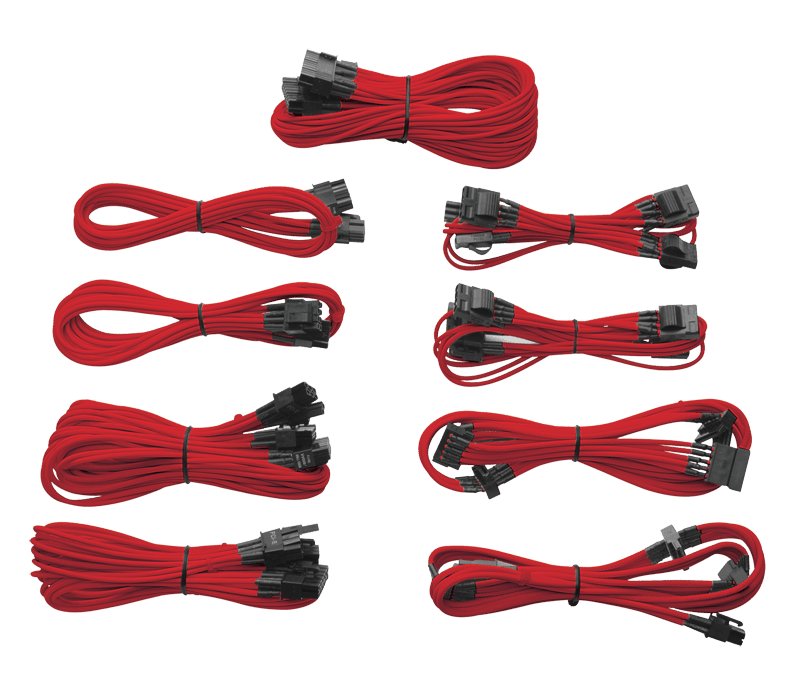 Professional AX850/AX750/AX650 Individually Modular Cables — Red