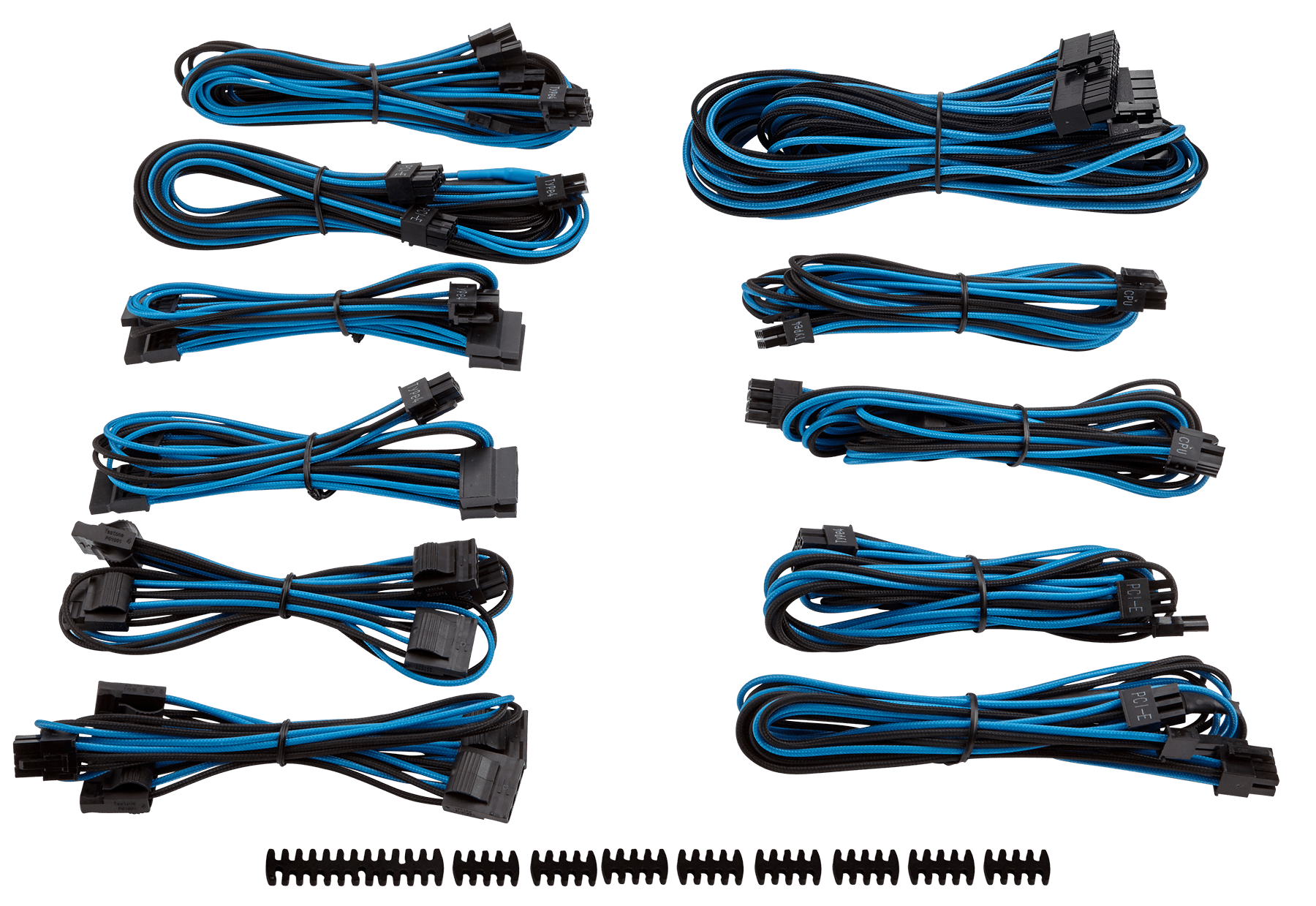 Deqenereret chokerende Erhverv Premium Individually Sleeved PSU Cable Kit Pro Package, Type 4 (Generation  3) - Blue/Black