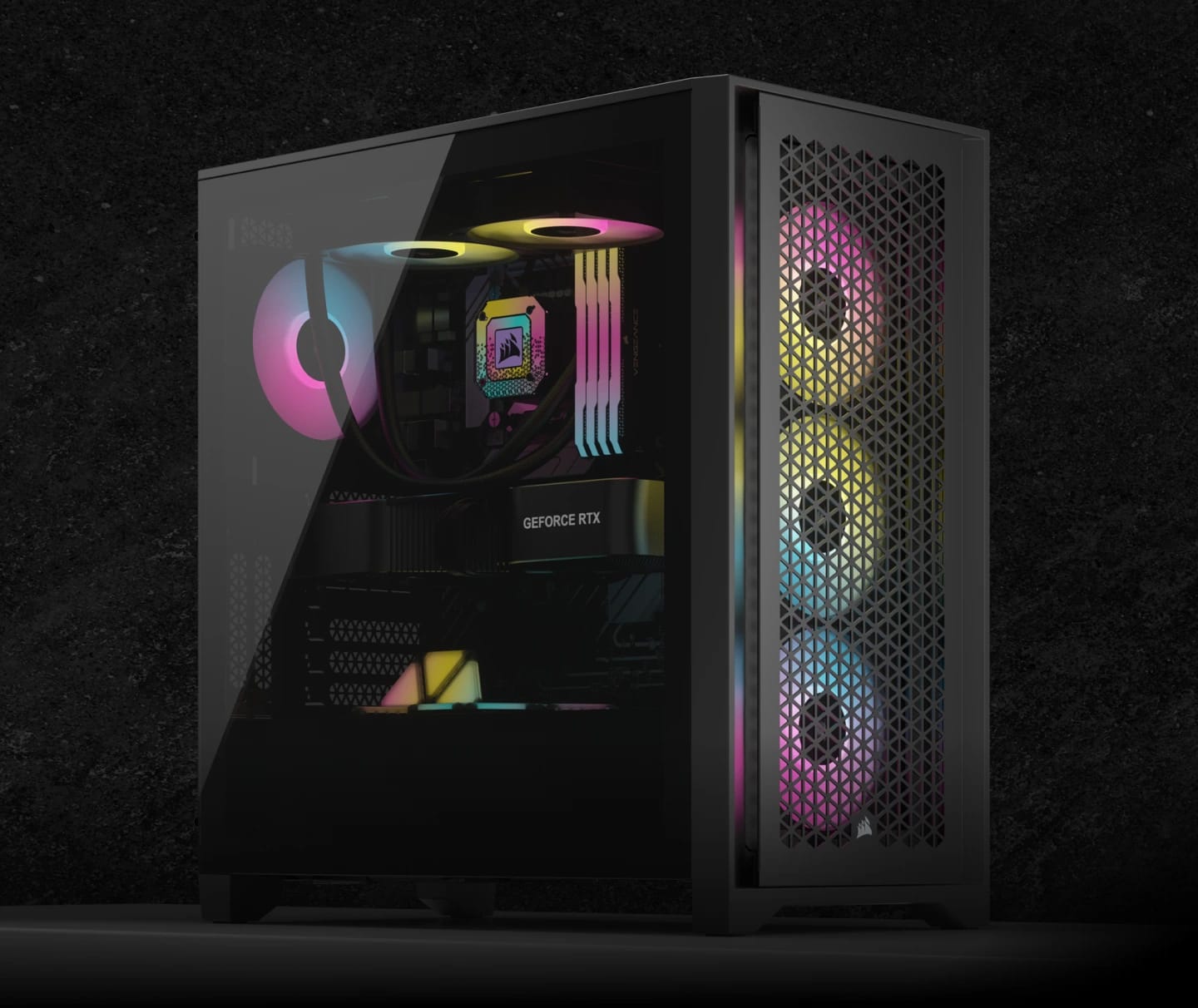 Corsair Caja de media torre de flujo de aire 5000D - 3 ventiladores RGB -  Controlador de iluminación - Diseño de alto flujo de aire - Gestión de