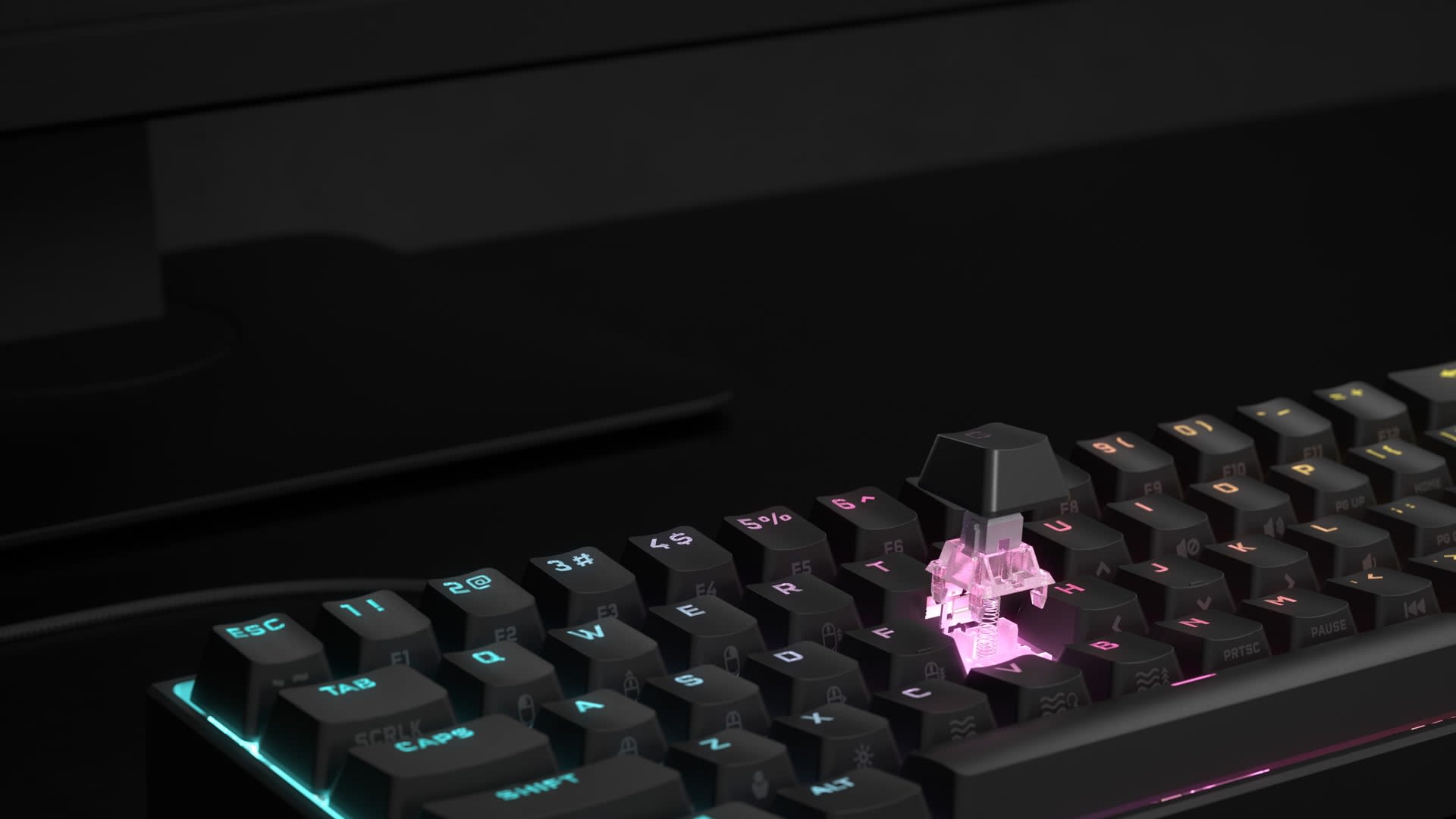 K65 RGB MINI 60% Mechanical Gaming Keyboard — CHERRY MX SPEED — White