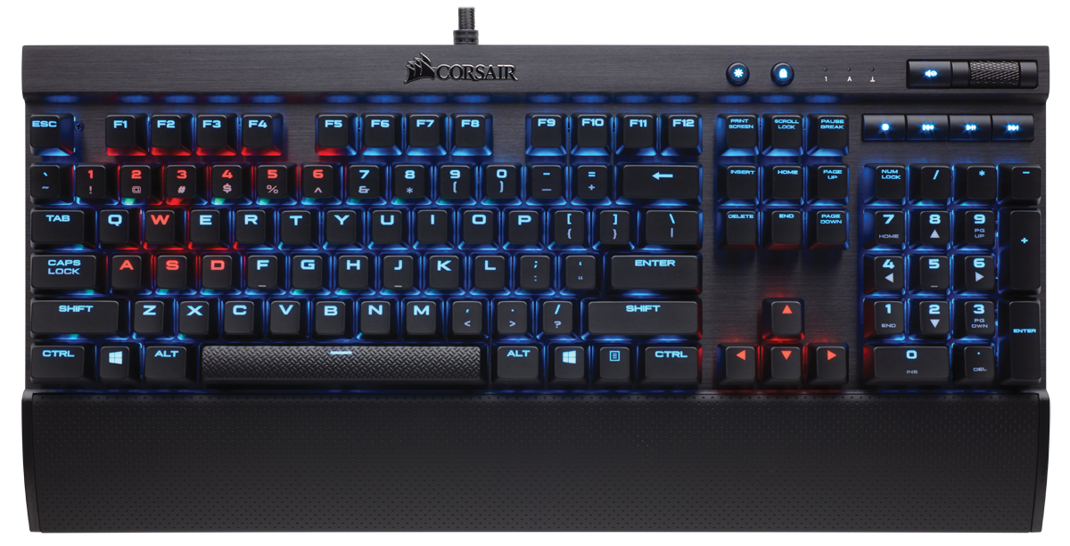 Teclado Corsair K70 RGB MK.2 Mecanico Low Profile Rapidfire Cherry MX  (7541)