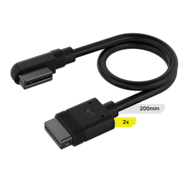 iCUE LINK Cable, 2x 200mm with Straight/Slim 90° connectors, Black