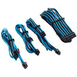 Premium Individually Sleeved PSU Cables Starter Kit Type 4 Gen 4 – Blue/Black