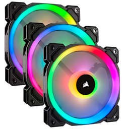 LL120 RGB 120mm Dual Light Loop RGB LED PWM Fan — 3 Fan Pack with Lighting Node PRO