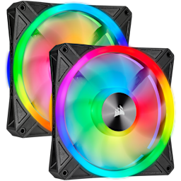 iCUE QL140 RGB 140mm PWM Dual Fan Kit with Lighting Node CORE