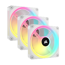 iCUE LINK QX120 RGB 120mm PWM PC Fans Starter Kit with iCUE LINK System Hub - White