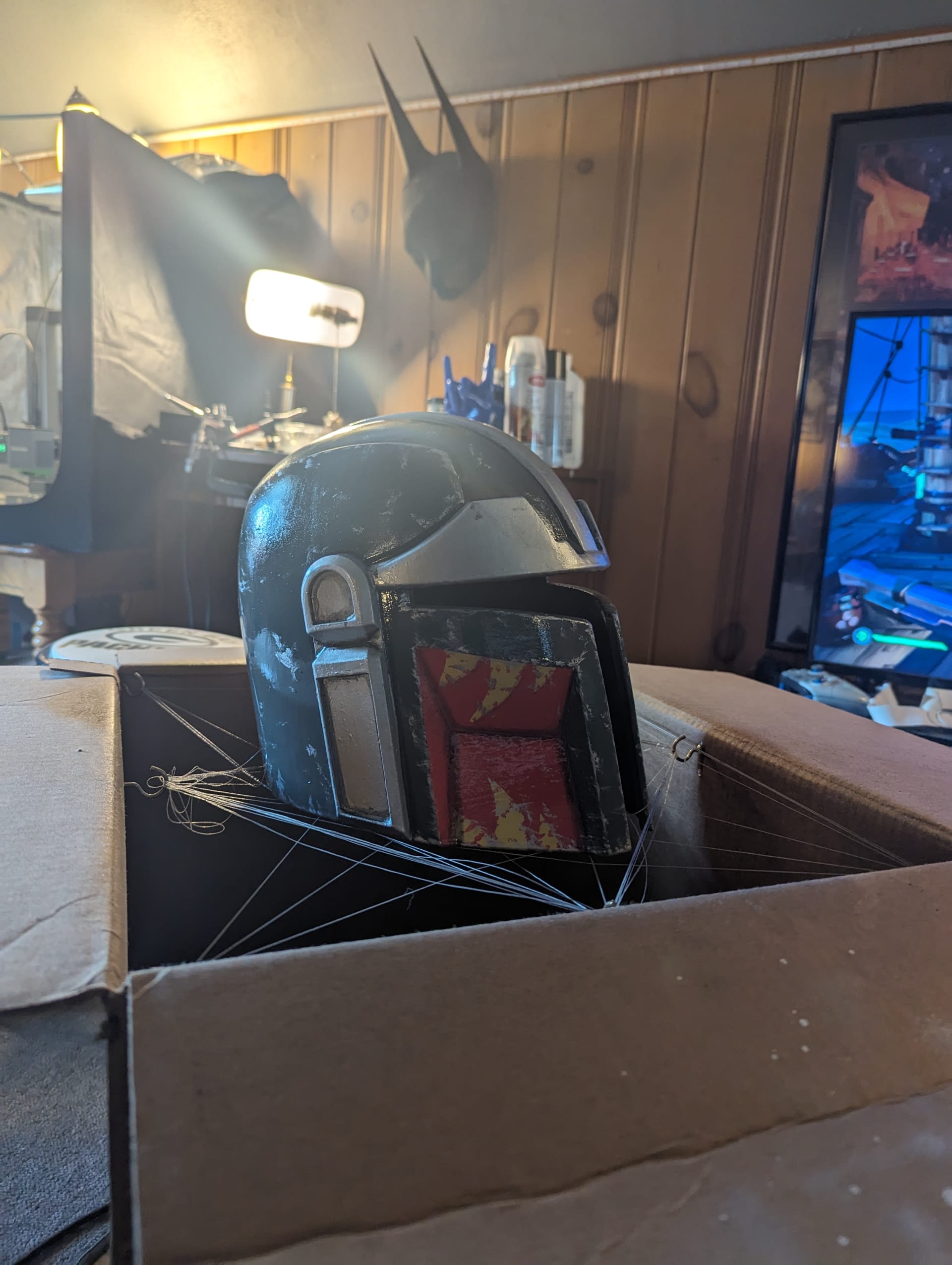 A savage mandalorian  cosplay
