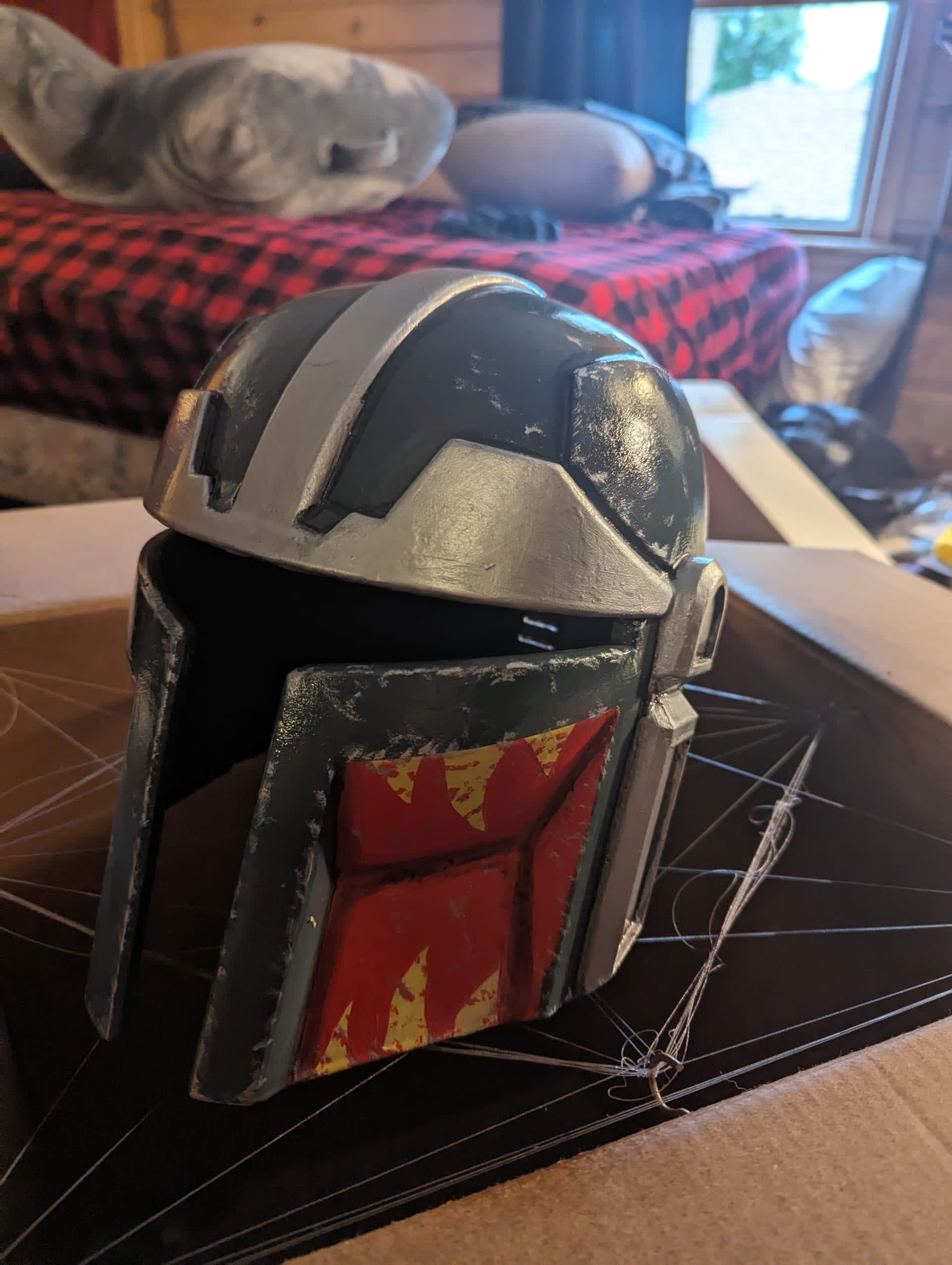 A savage mandalorian  cosplay