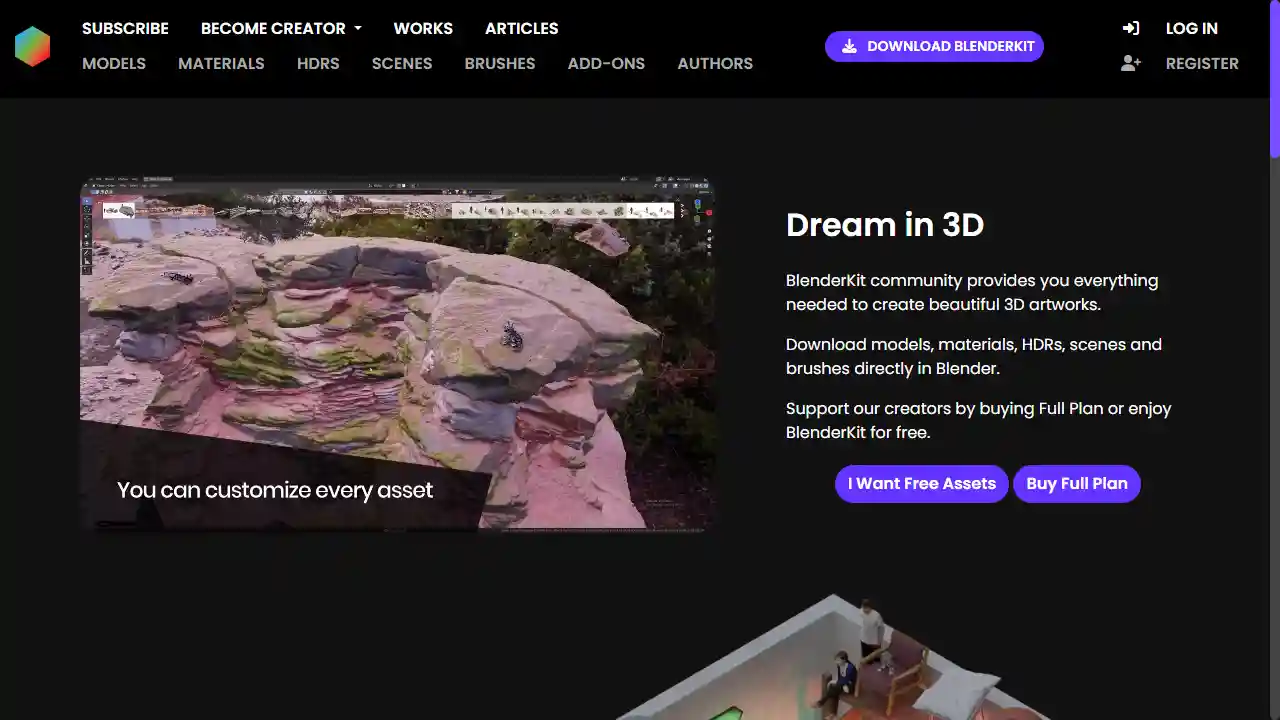BlenderKit web preview