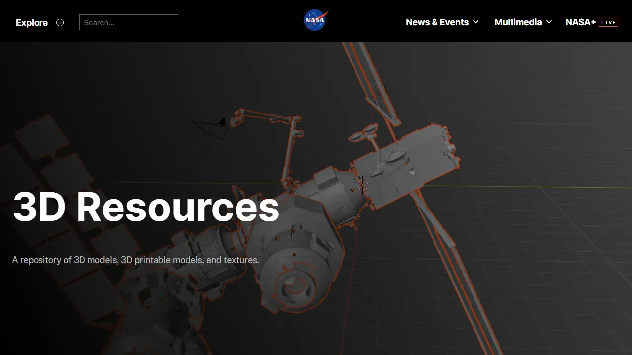 NASA 3D Resources web preview