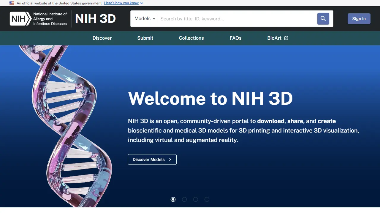 NIH 3D web preview