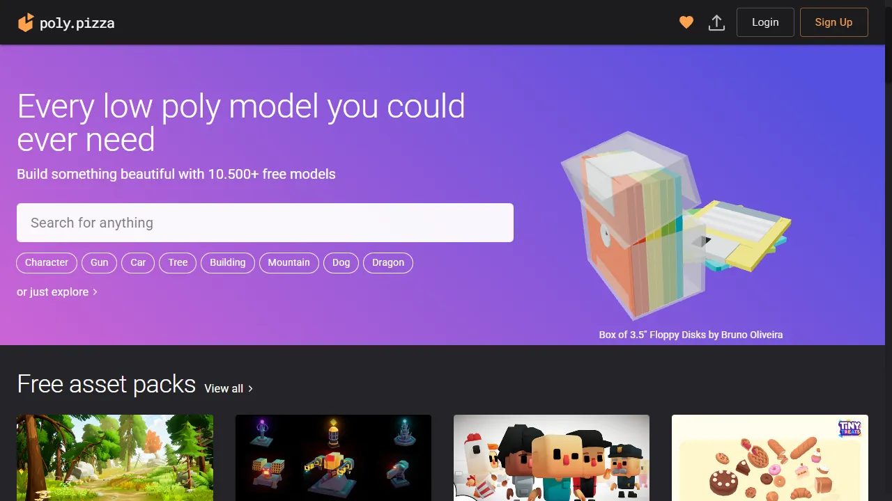 Poly Pizza web preview