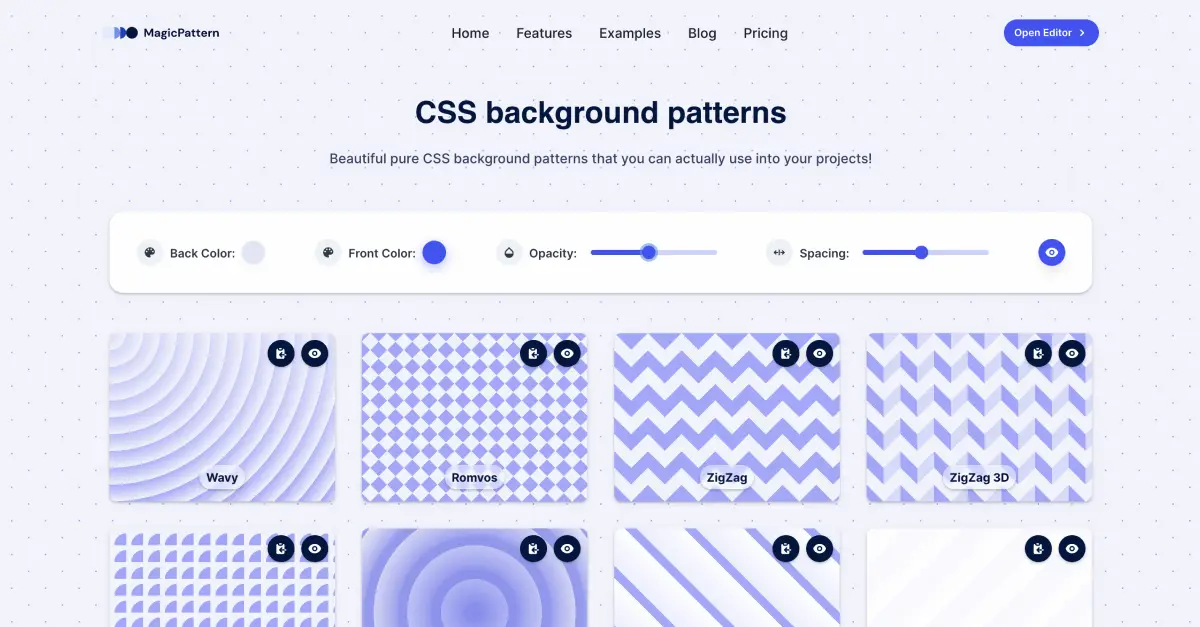 CSS Background Patterns web preview
