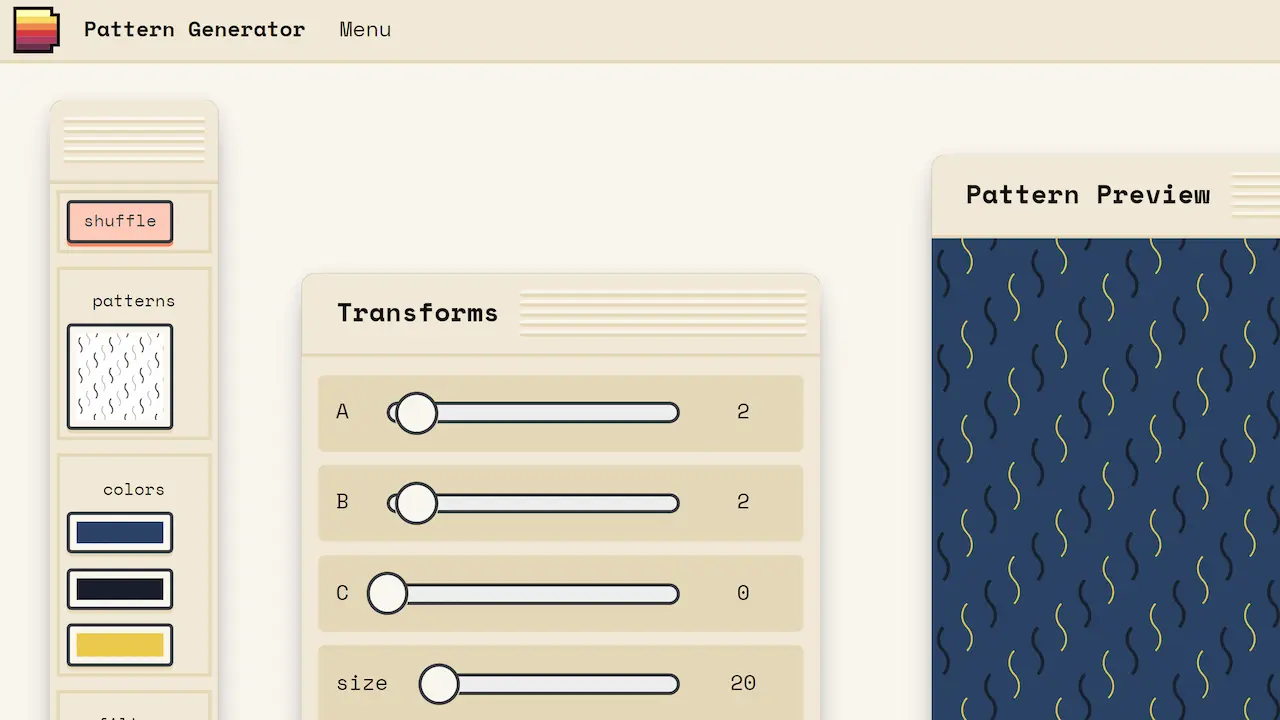 Pattern Generator web preview