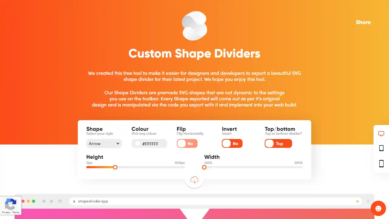 Shape Divider App web preview