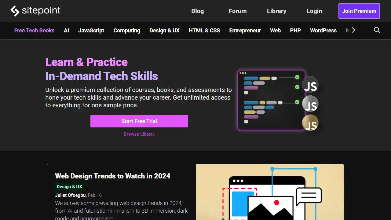Sitepoint web preview