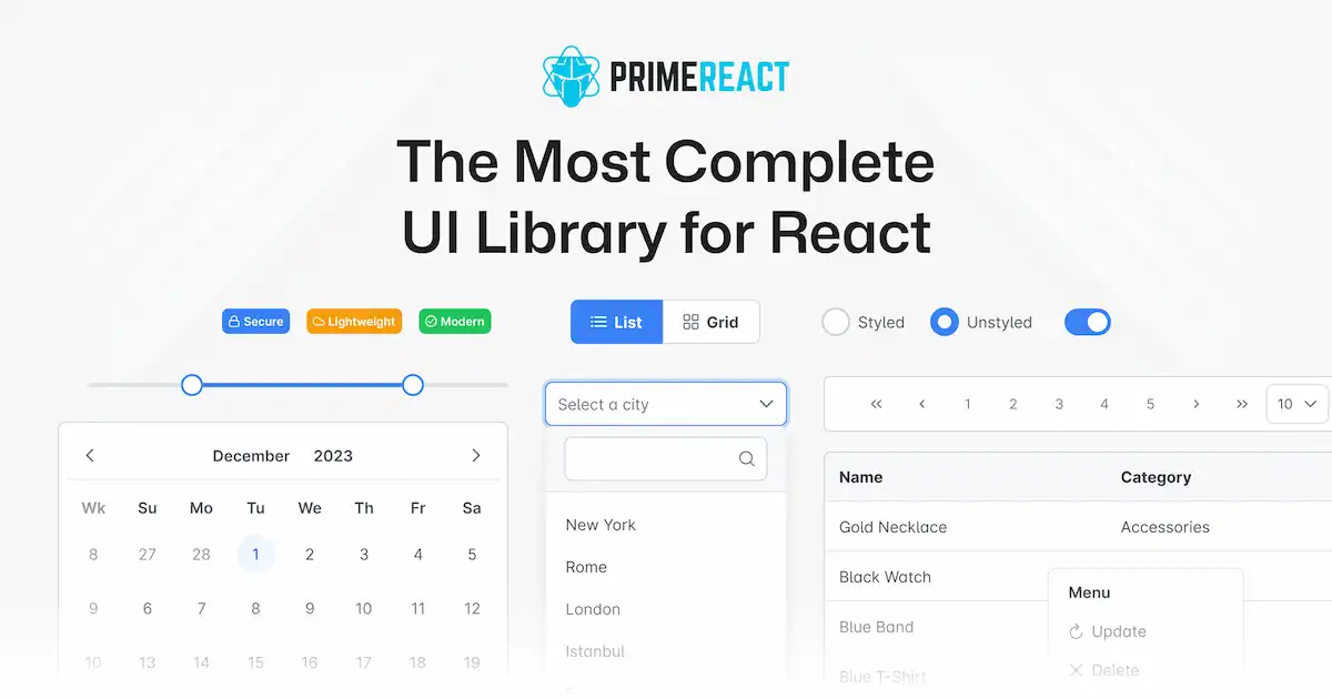 PrimeReact web preview