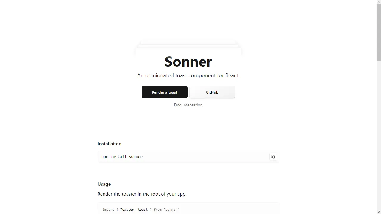 Sonner web preview