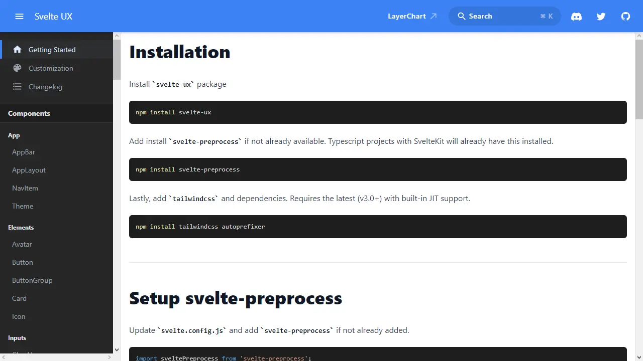 Svelte UX web preview