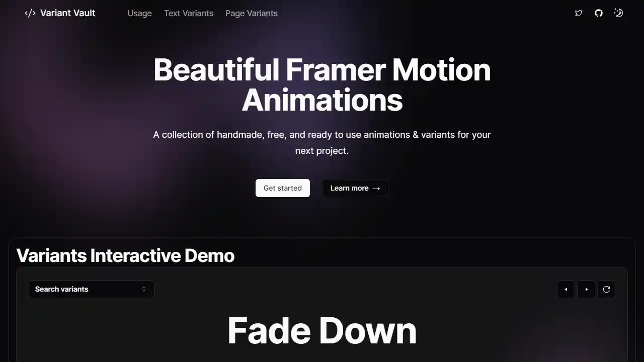 Variant Vault web preview