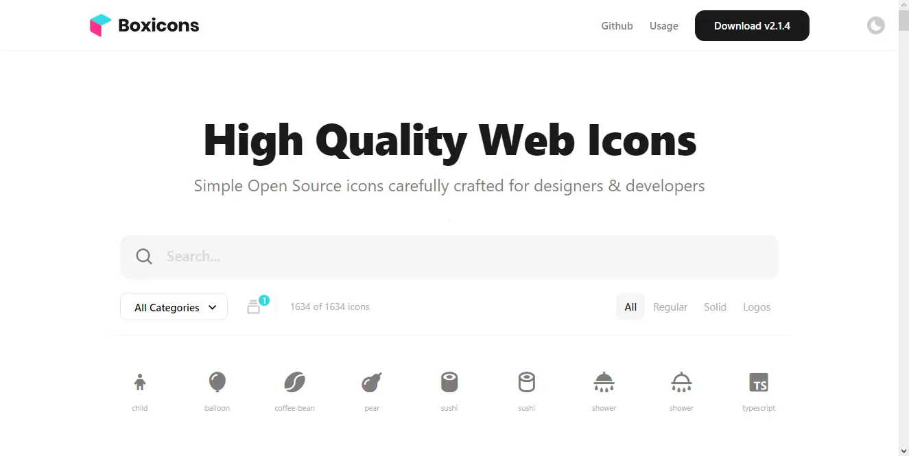 Boxicons web preview