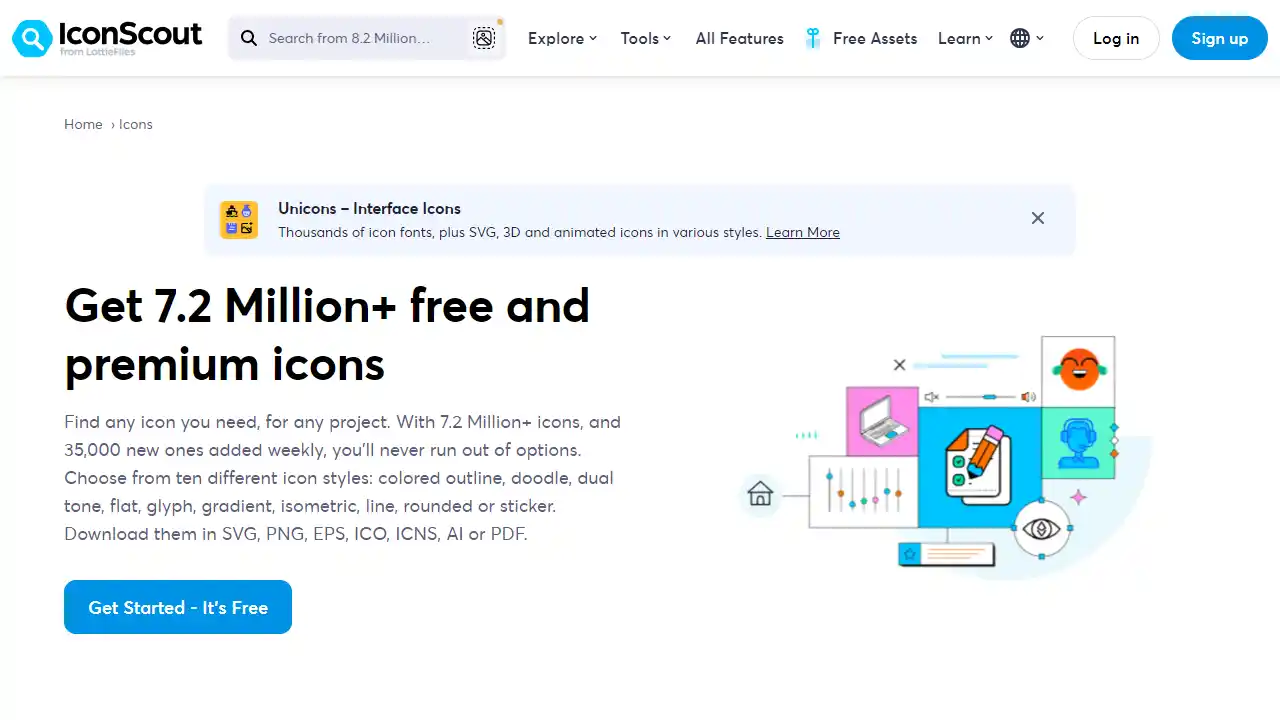 Iconscout web preview