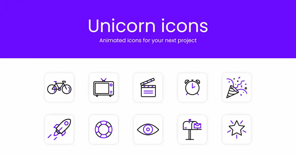 Unicorn icons web preview