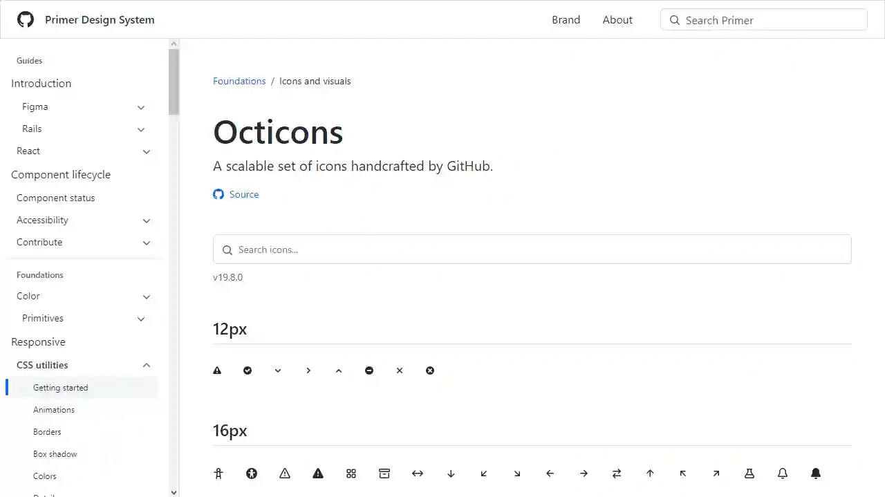 Octicons web preview