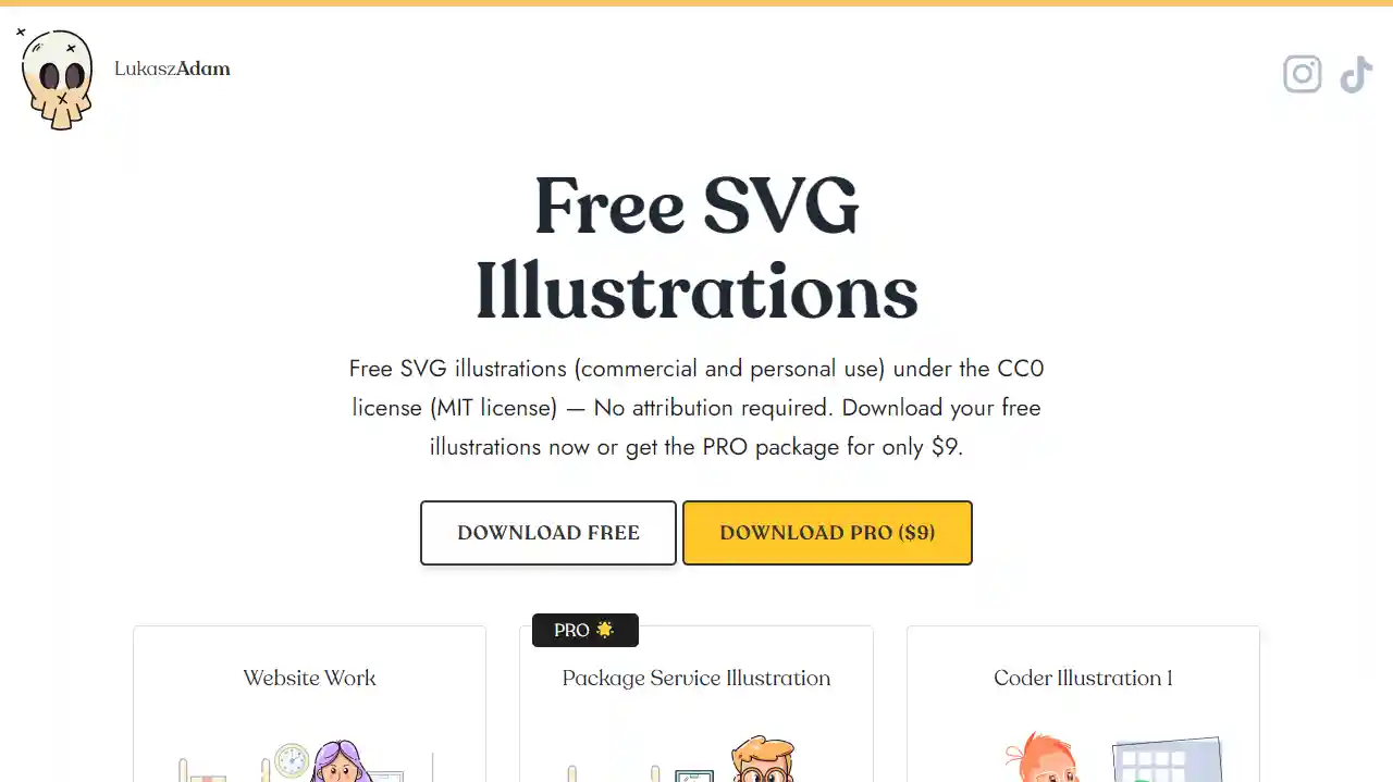 LukaszAdam Illustrations web preview