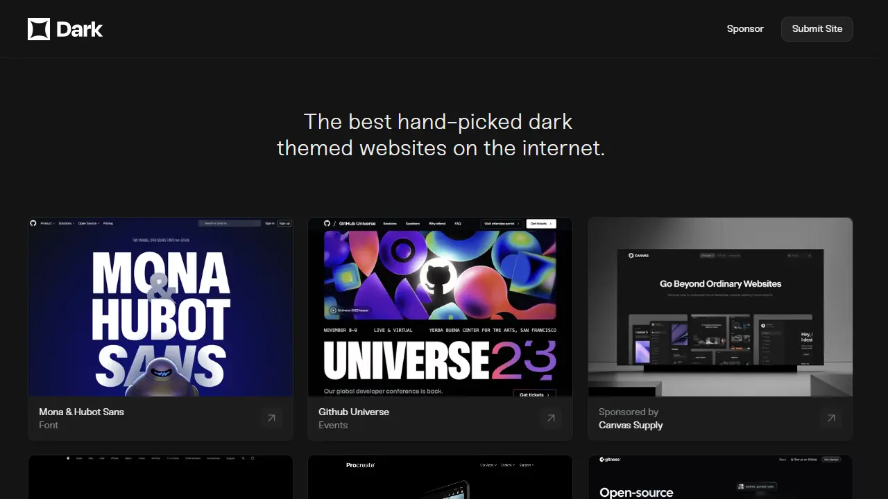 Dark Design web preview