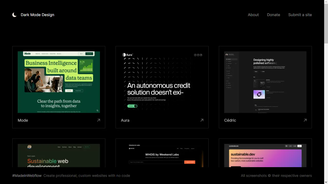Darkmode Design web preview